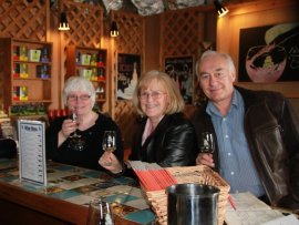 Tasting Marqueza port with maple chocolate shots at Harwood Estates.