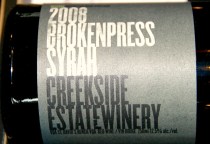 One of Creekside's uniques Syrah with a touch of viognier