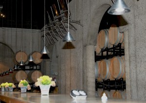 The cement table and family chairs in the Pilliteri barrel cellar