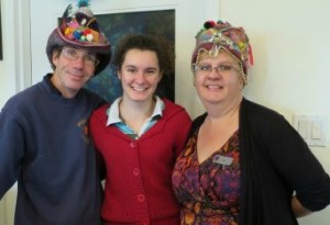 Kimball, Emily and Liz Lacey with their Wassail Crowns.