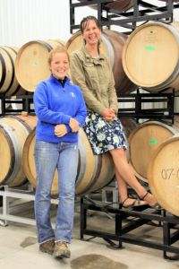 Catherine Langlois and her assistant winemaker Jacklym Boyd at Sandbanks